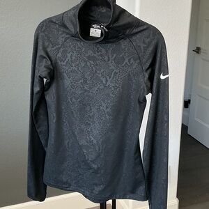 Nike Asymmetric Zip Neck Snake Print Athleisure Top S
